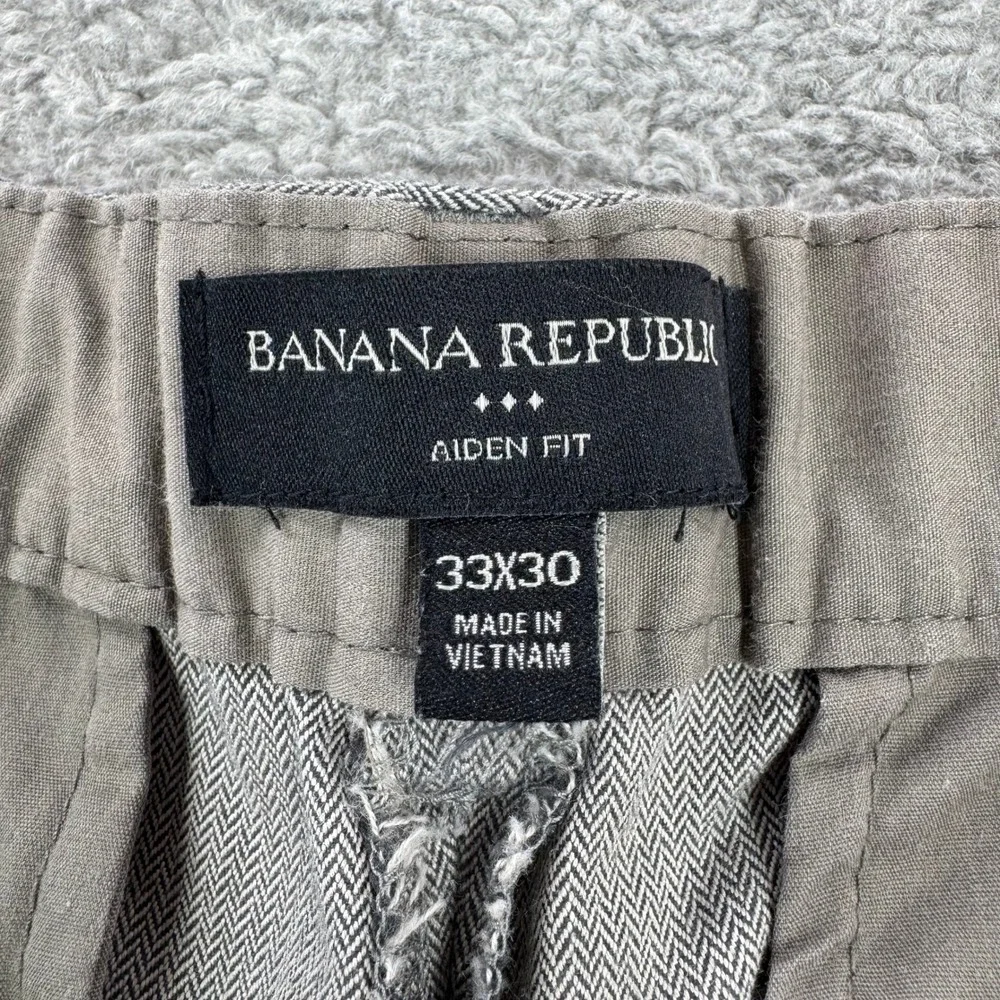 Banana Republic‎ Aiden Hybrid T Herringbone Grey Jogger Trousers 33x30 386894-01